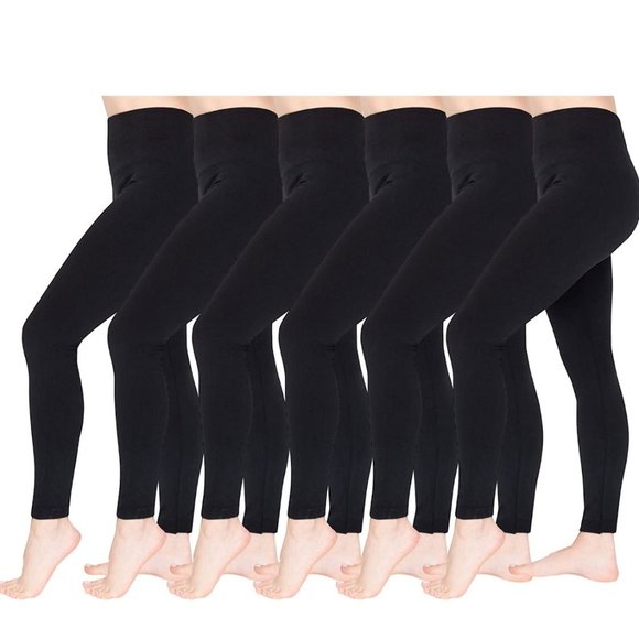 Hot 6 Pack! Women’s Fleece Lined Leggings High Waist Soft Stretchy Warm Assorted - Picture 9 of 14